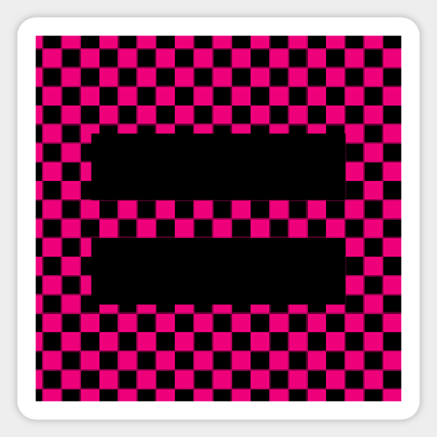 Checkerboard Equality Pink Sticker by silversurfer2000